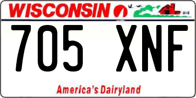 WI license plate 705XNF