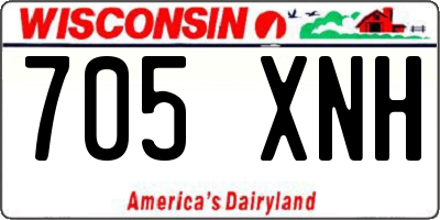 WI license plate 705XNH
