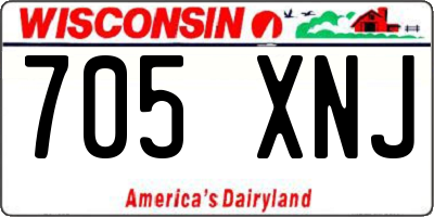 WI license plate 705XNJ
