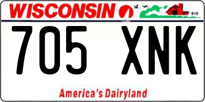WI license plate 705XNK