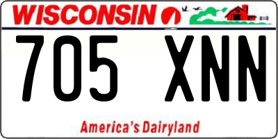 WI license plate 705XNN