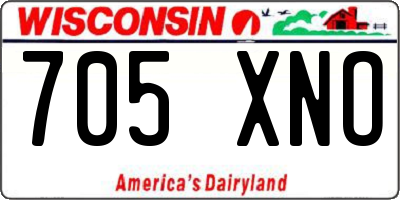 WI license plate 705XNO