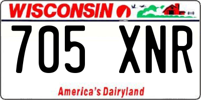 WI license plate 705XNR