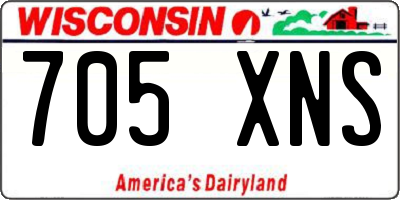 WI license plate 705XNS