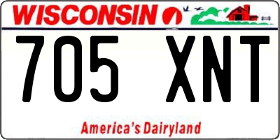WI license plate 705XNT