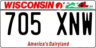 WI license plate 705XNW