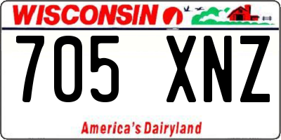 WI license plate 705XNZ