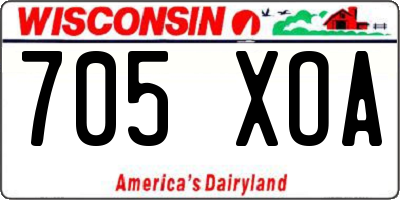 WI license plate 705XOA