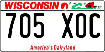 WI license plate 705XOC