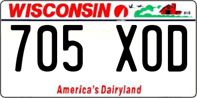 WI license plate 705XOD