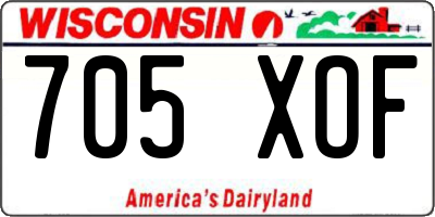 WI license plate 705XOF