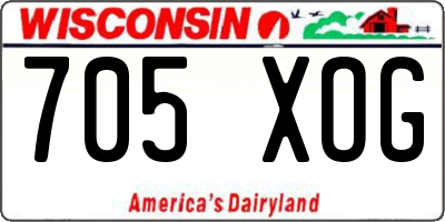 WI license plate 705XOG