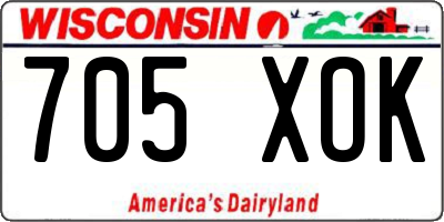 WI license plate 705XOK