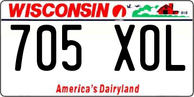 WI license plate 705XOL