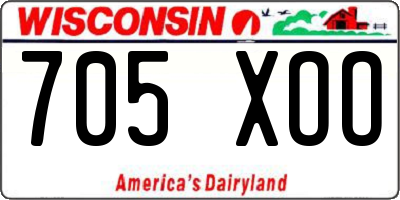 WI license plate 705XOO
