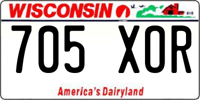 WI license plate 705XOR