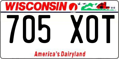 WI license plate 705XOT
