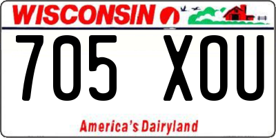 WI license plate 705XOU