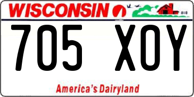 WI license plate 705XOY