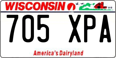 WI license plate 705XPA