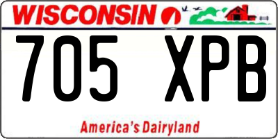 WI license plate 705XPB