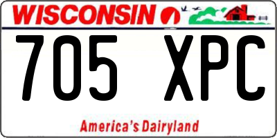 WI license plate 705XPC
