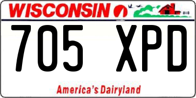 WI license plate 705XPD