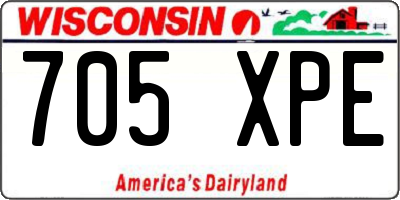 WI license plate 705XPE