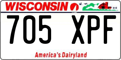 WI license plate 705XPF
