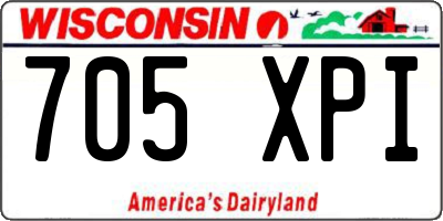 WI license plate 705XPI