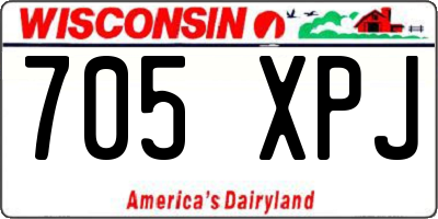 WI license plate 705XPJ