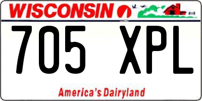 WI license plate 705XPL