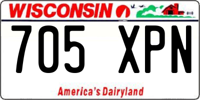 WI license plate 705XPN