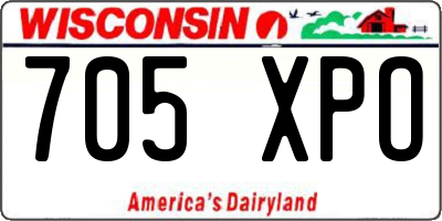 WI license plate 705XPO