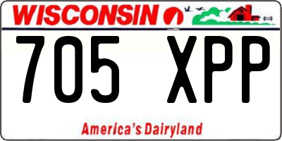 WI license plate 705XPP