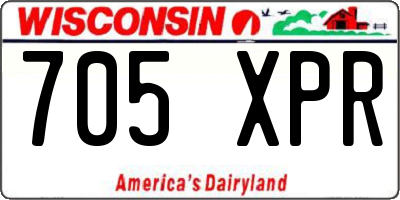 WI license plate 705XPR