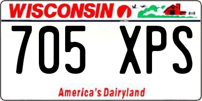 WI license plate 705XPS