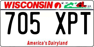 WI license plate 705XPT