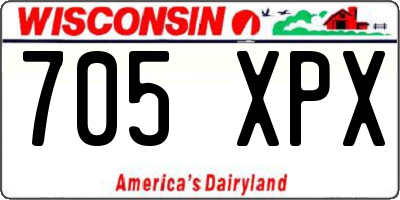 WI license plate 705XPX
