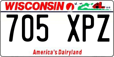 WI license plate 705XPZ