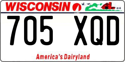 WI license plate 705XQD