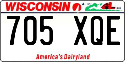 WI license plate 705XQE