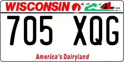 WI license plate 705XQG