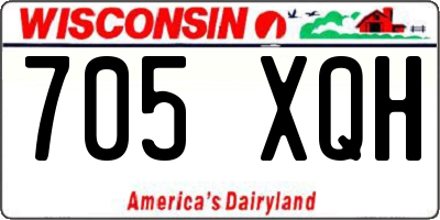 WI license plate 705XQH