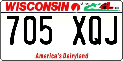 WI license plate 705XQJ