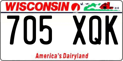 WI license plate 705XQK