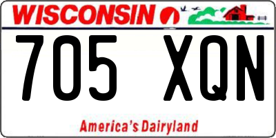 WI license plate 705XQN