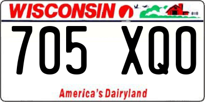 WI license plate 705XQO
