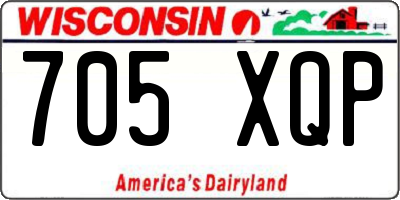 WI license plate 705XQP