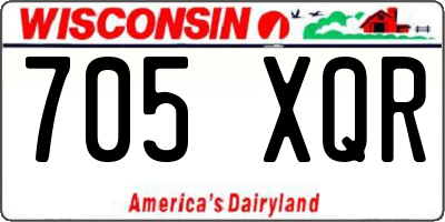 WI license plate 705XQR